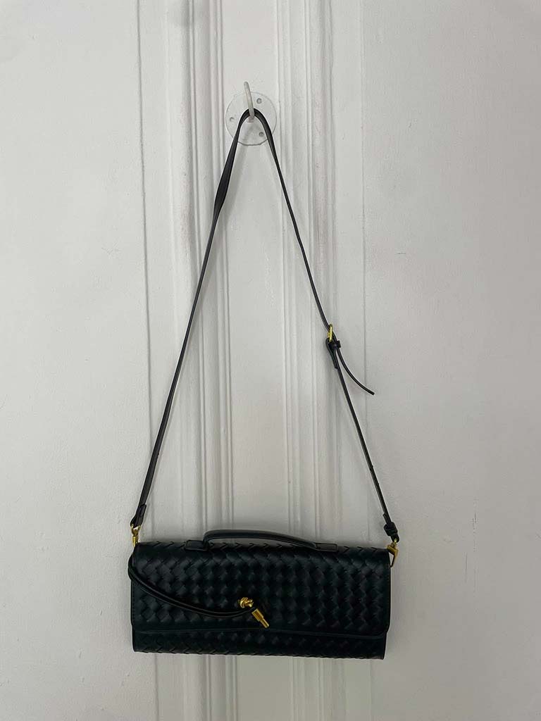 Woven Clutch Bag - Black