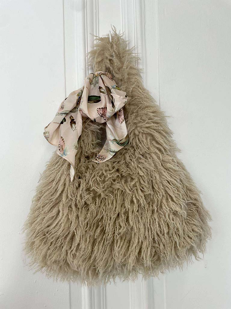 Shaggy Boho Bag - Stone
