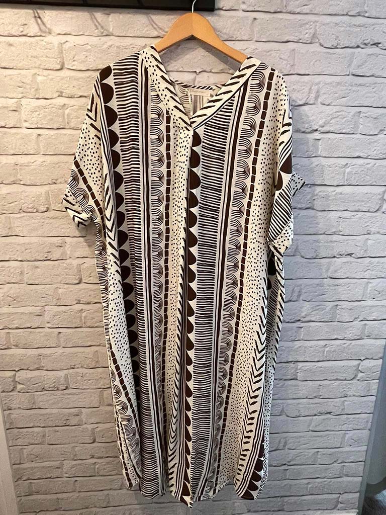 Nomad Print Midi Dress - Chocolate