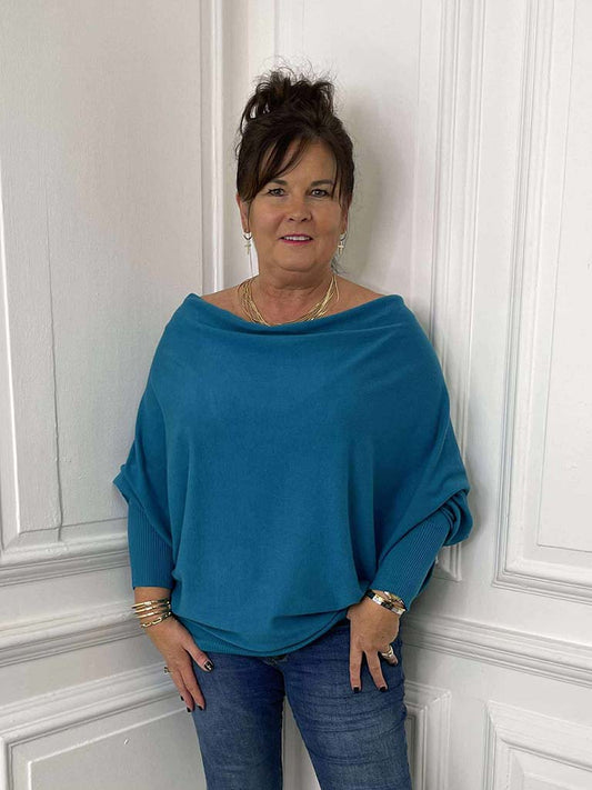 Malissa J Button Back Knit - Teal