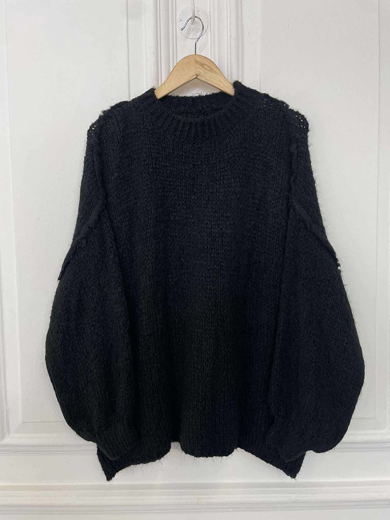 Chunky Exposed Seam Knit - Black