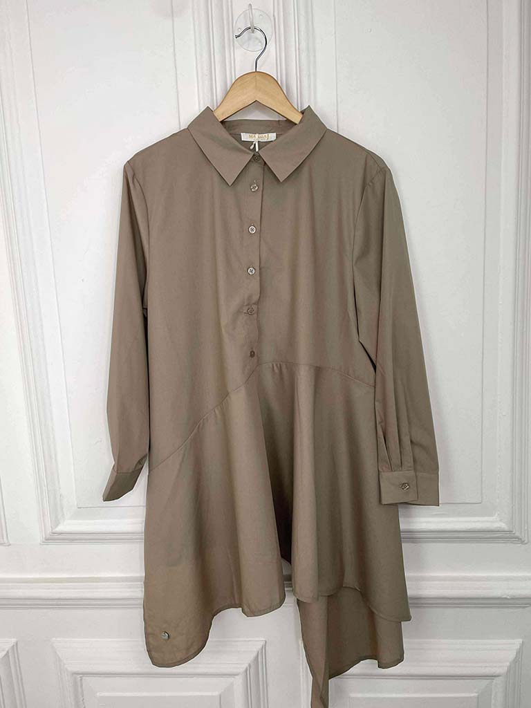 Malissa J Asymmetric A-Line Shirt - Sand