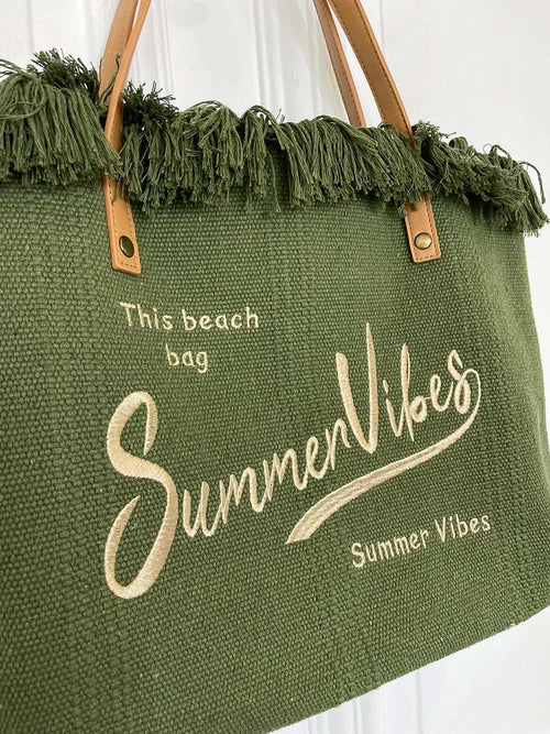 Summer Vibes Tote Bag - Khaki
