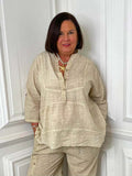 Cotton & Linen Smock Top - Stone