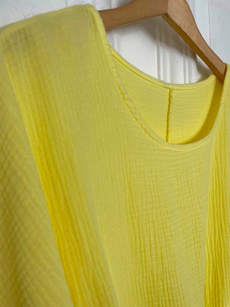 Cloud Cotton Gathered Top - Lemon