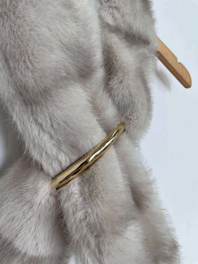 Malissa J Faux Fur Collar - Stone