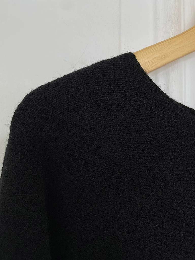 Boxy Drop Shoulder Knit - Black
