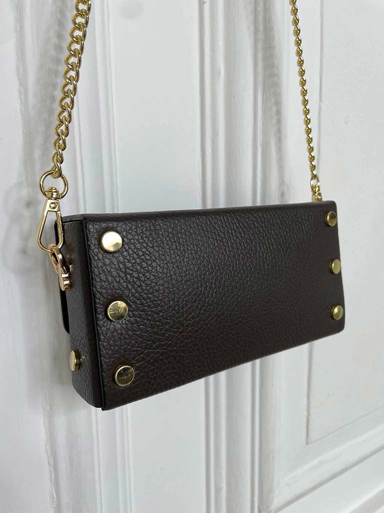 Leather Box Bag - Chocolate