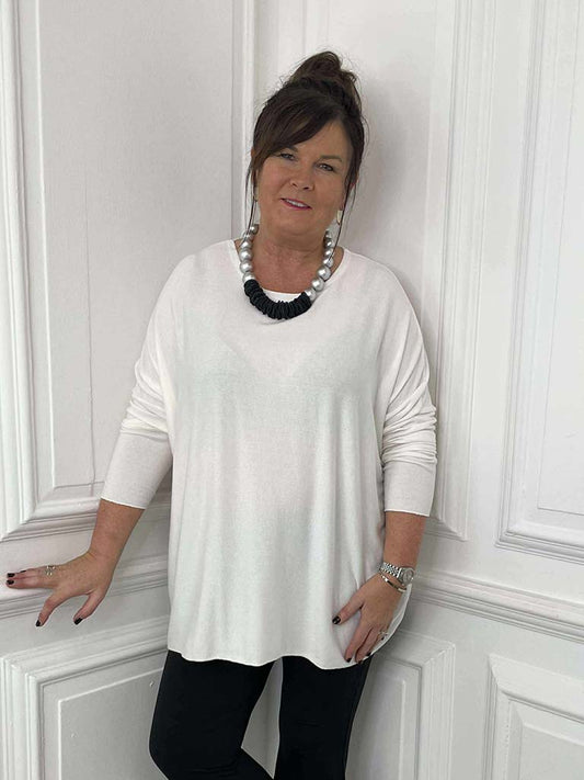 Boxy Supersoft Knit - Winter White