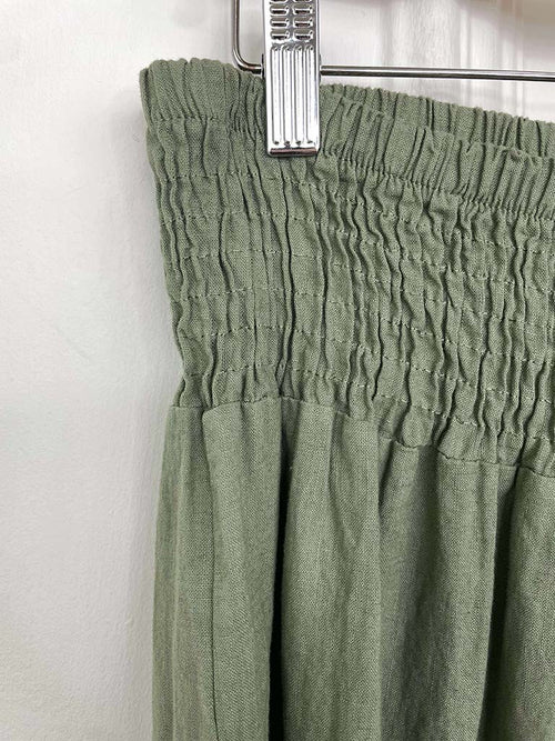 Linen & Cotton Palazzos - Khaki