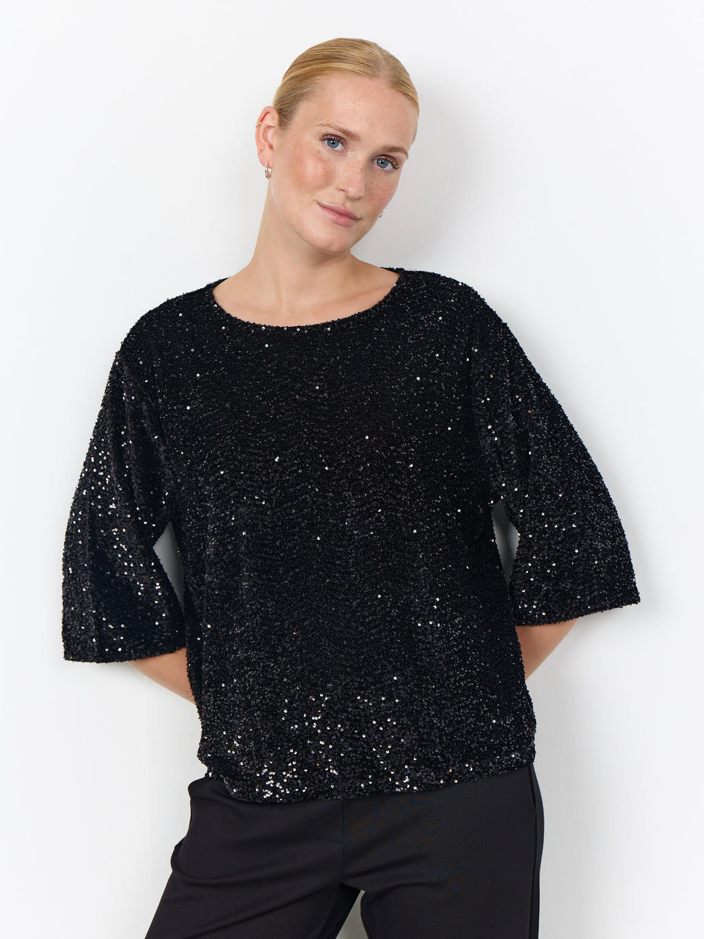 Soya Concept Jasleen Sequin Top - Black