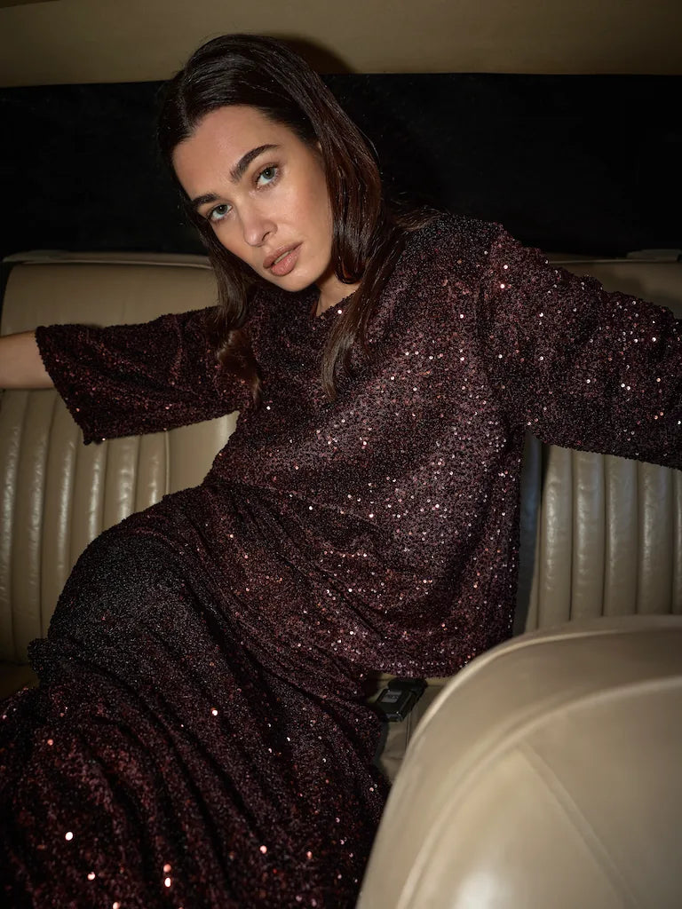 Soya Concept Jasleen Sequin Top - Choco