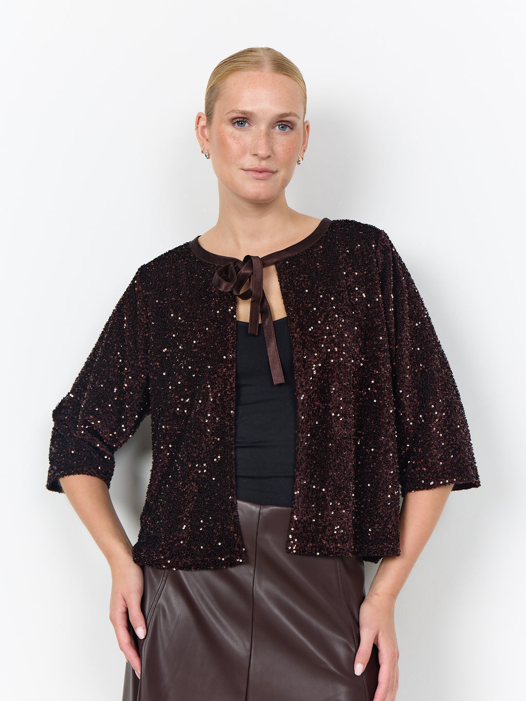 Soya Concept Jasleen Sequin Jacket - Choco