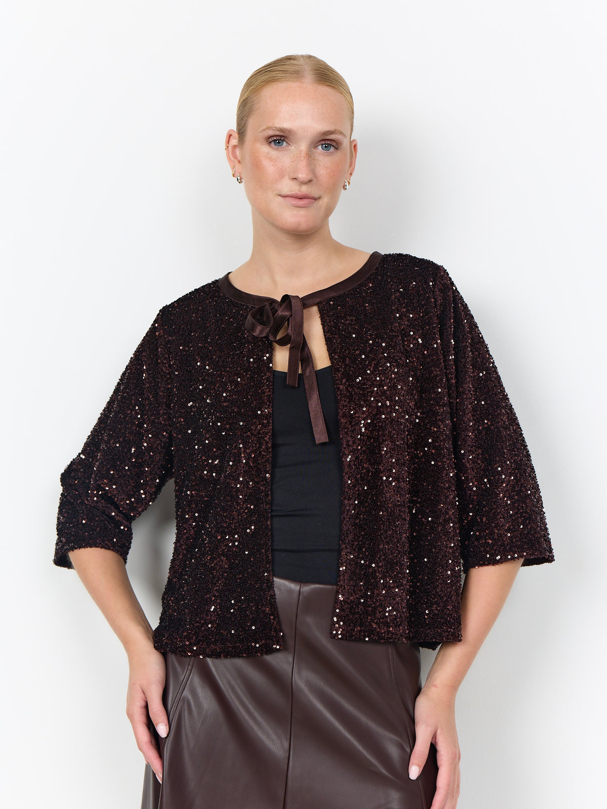 Soya Concept Jasleen Sequin Jacket - Choco