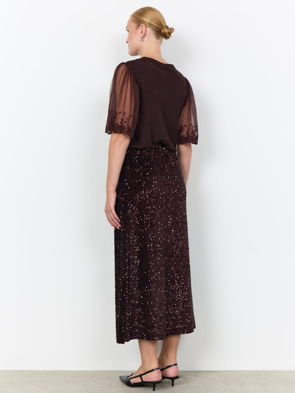 Soya Concept Jasleen Sequin Skirt - Choco