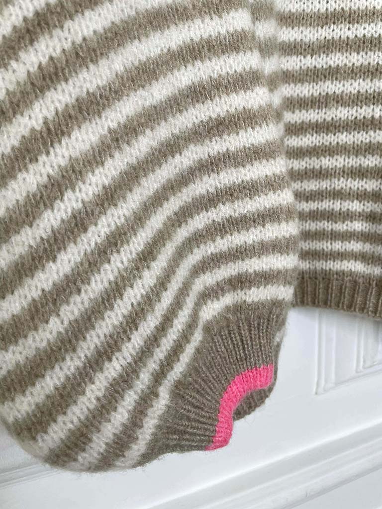 Neon Contrast Stripe Knit - Latte