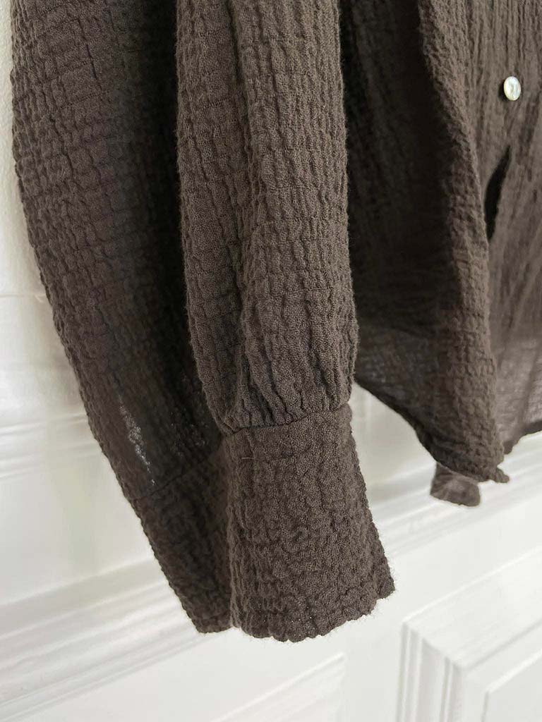 Seersucker Shirt - Chocolate