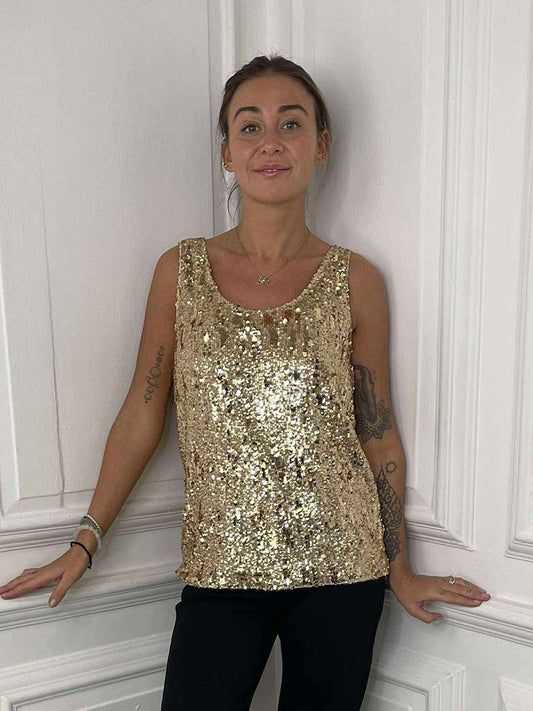 Sequin Vest - Gold