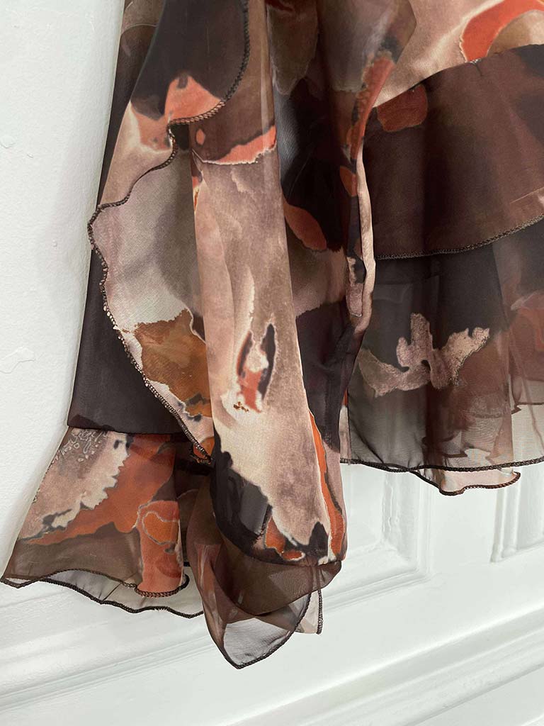 Vintage Floral Smock Top - Chocolate
