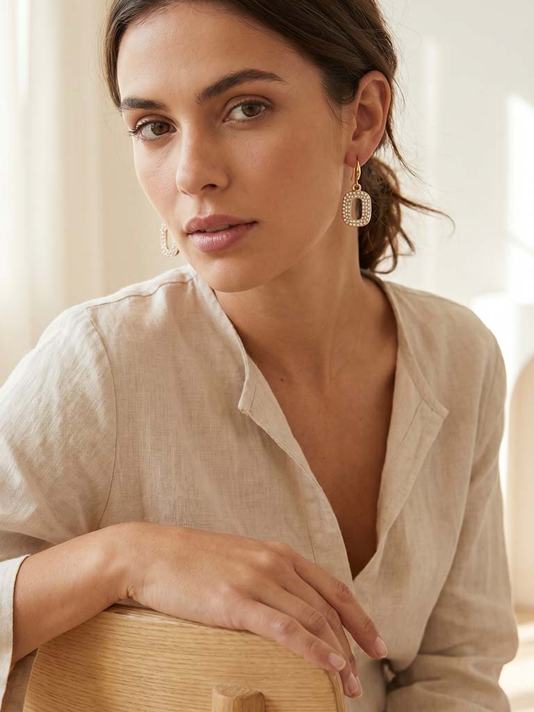 Envy Shimmer Ring Earrings - Gold