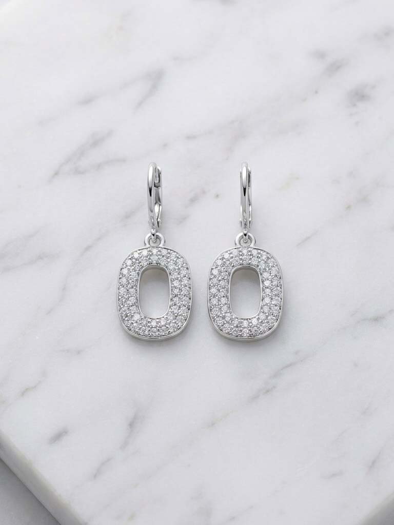 Envy Shimmer Ring Earrings - Silver