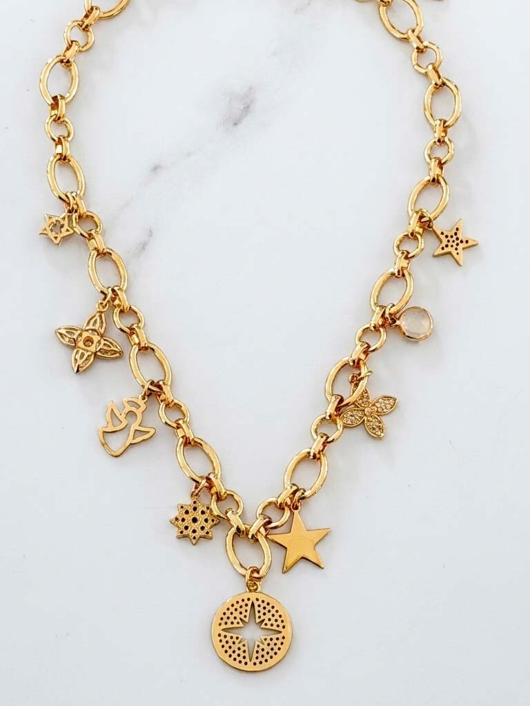 Envy Celestial Charm Necklace - Gold