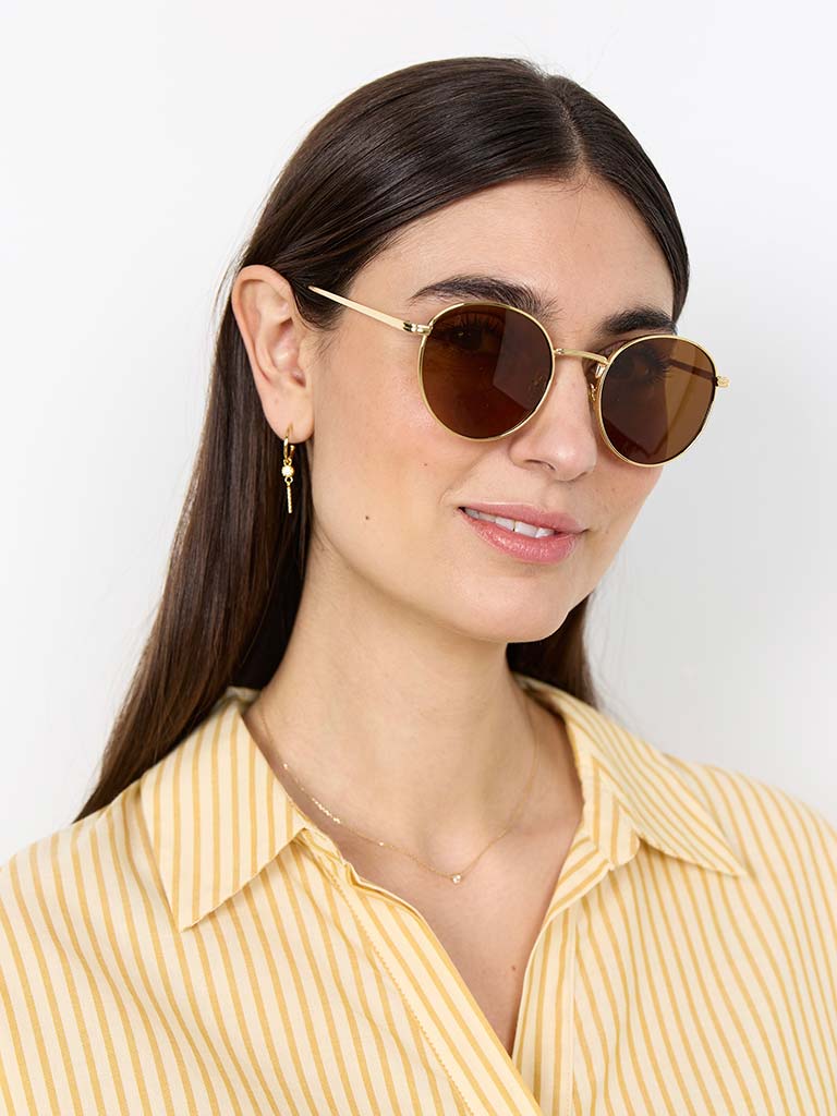Soya Concept Round Gold Frame Sunglasses
