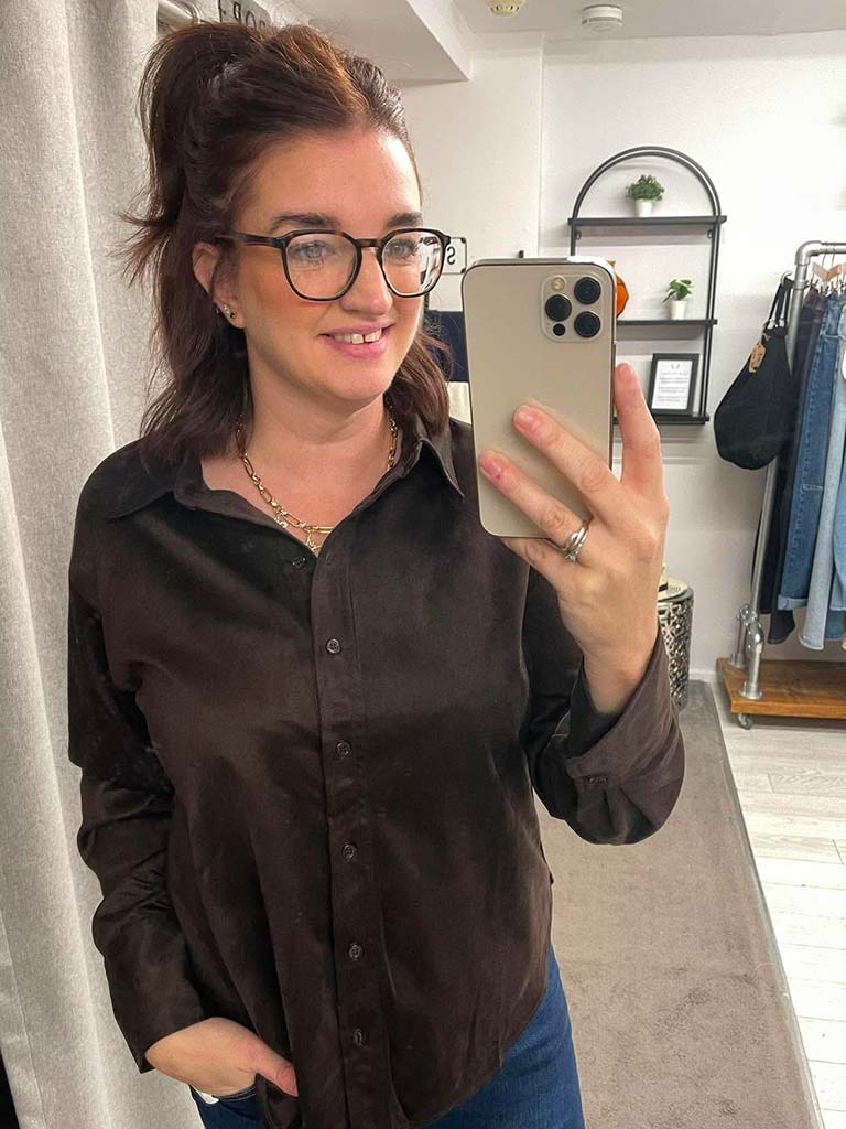Vero Moda Faux Suede Shirt - Chocolate