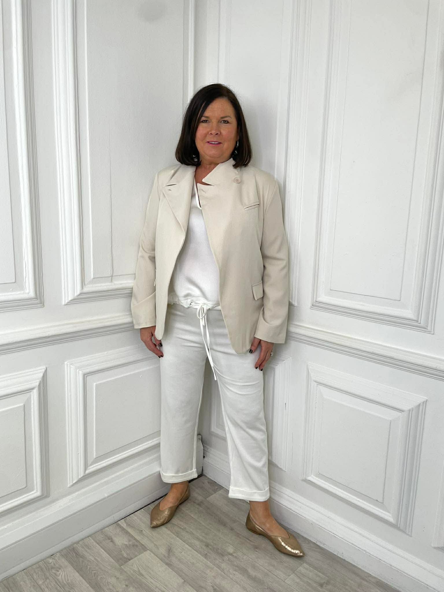 Asymmetric Blazer - Stone