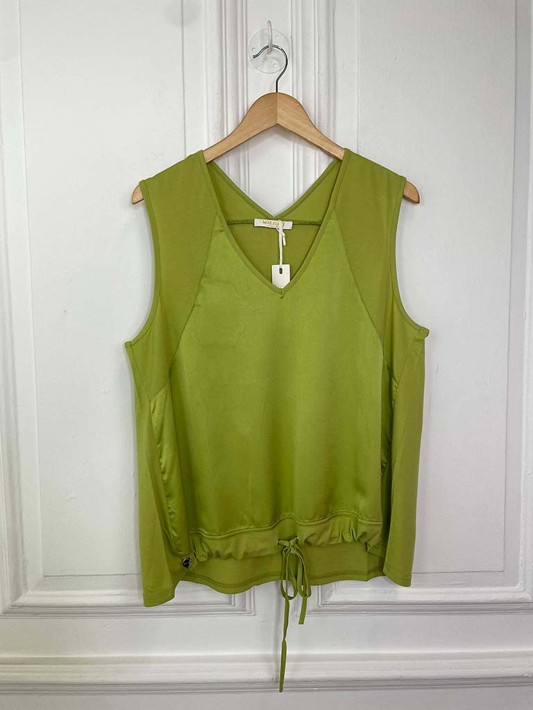 Malissa J Silk Feel Drawstring Vest - Lime