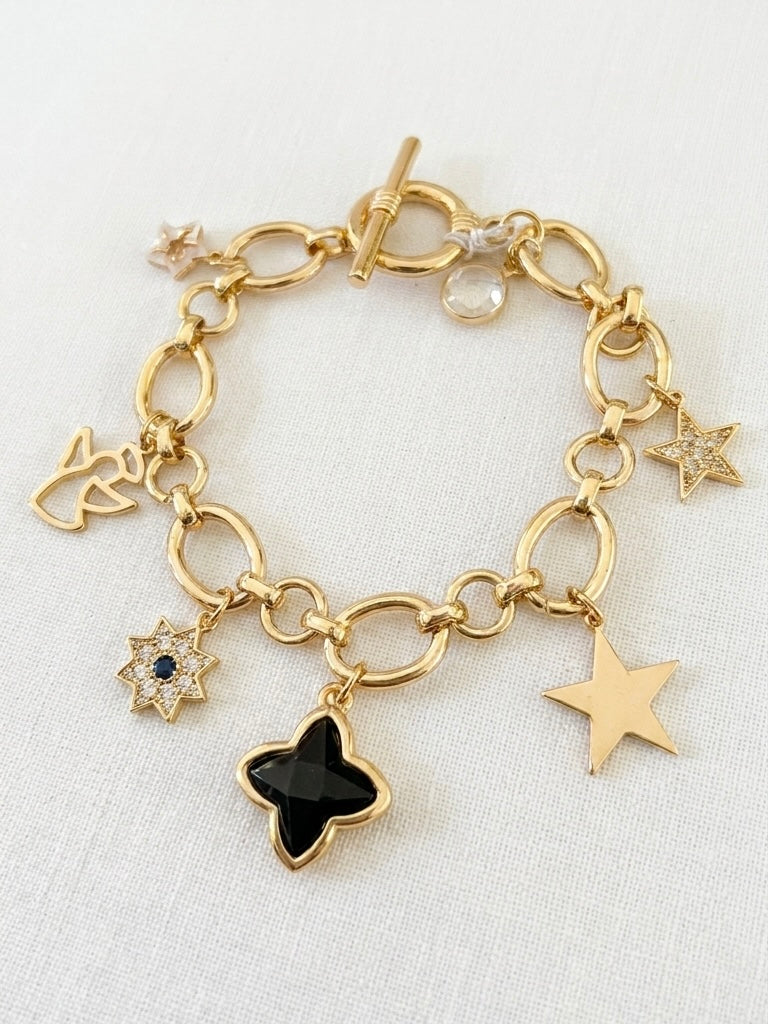 Envy T-Bar Charm Bracelet - Gold