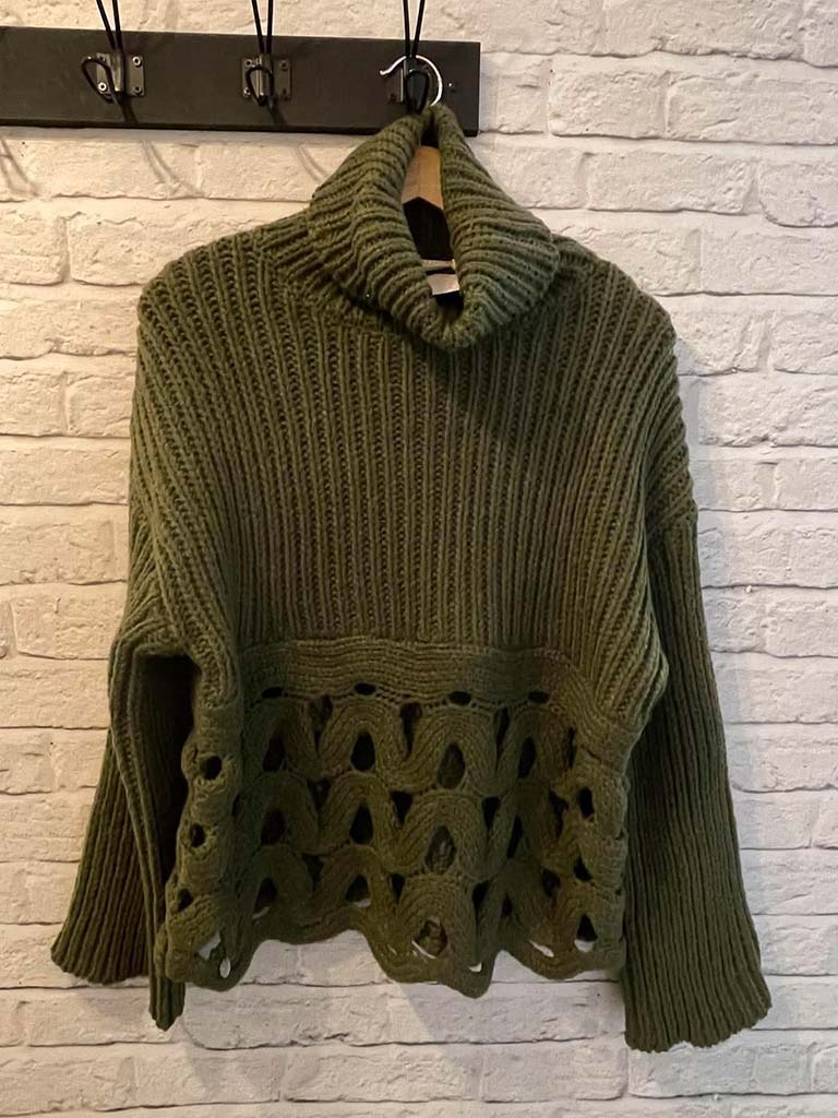 Malissa J Polo Loop Knit - Khaki