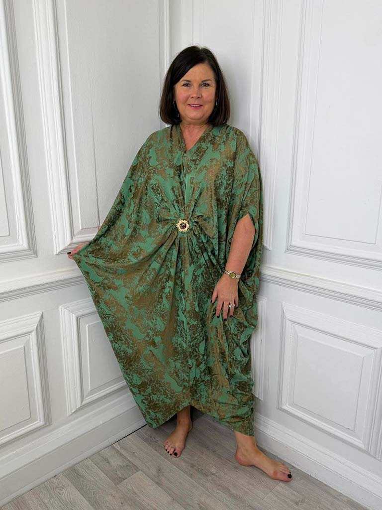 Jungle Print Kite Dress - Jade