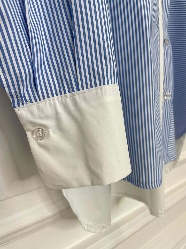 Pinstripe Shirt With Contrast Edging