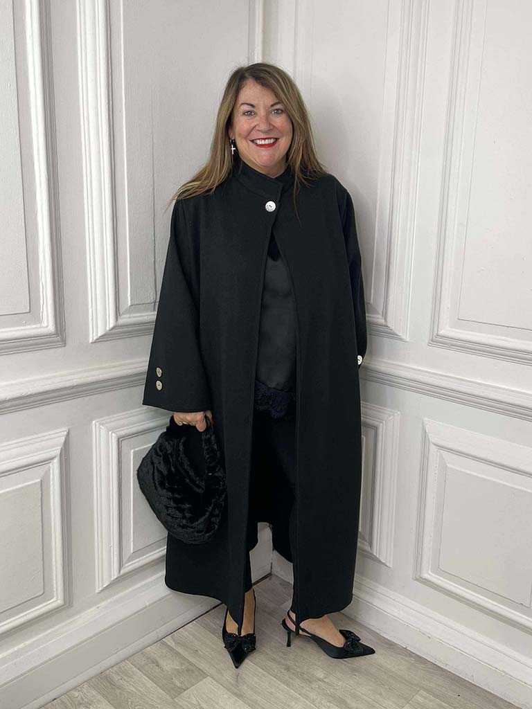 A-Line Overcoat - Black