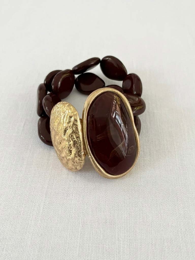 Envy Chunky Bead Bracelet - Chocolate