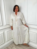 Fine Line Floral Maxi Dress