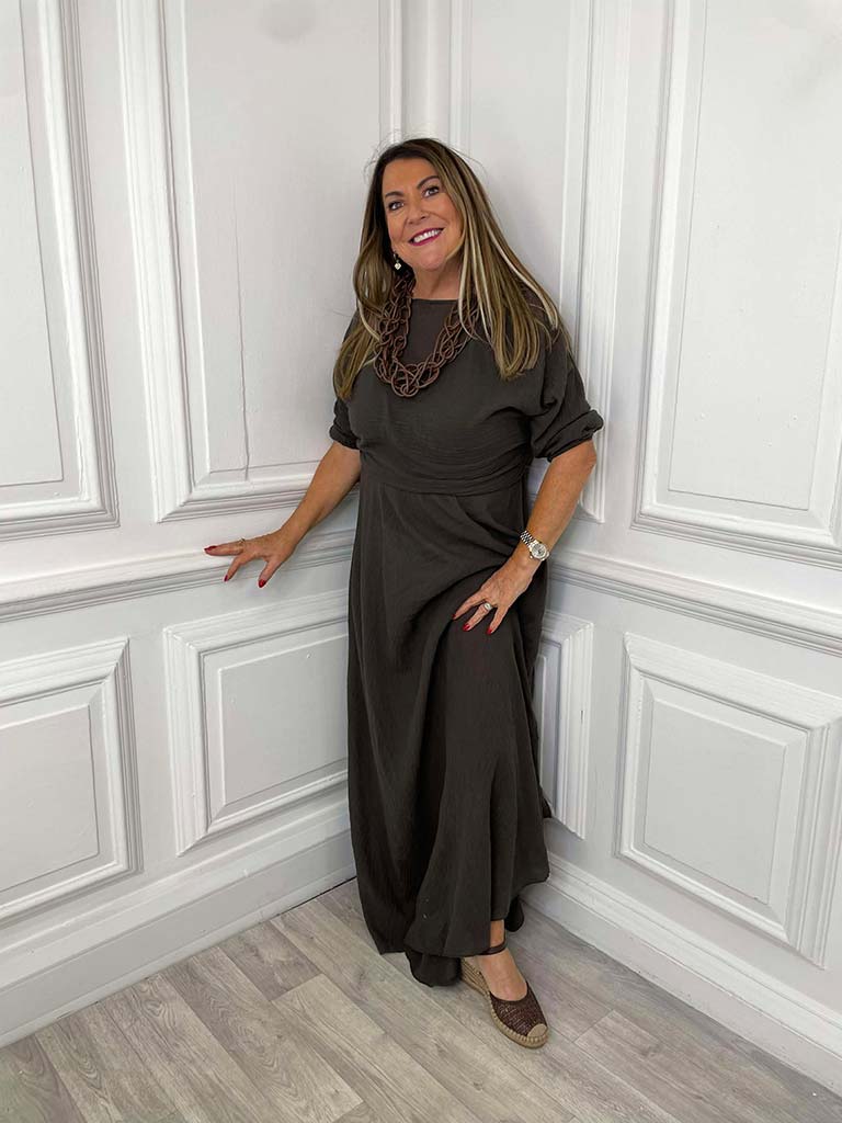 Waffle Tie Shrug - Chocolate