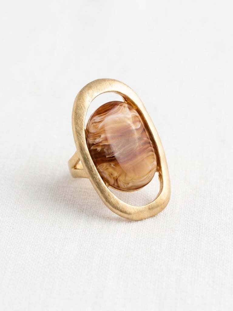 Envy Marble Stone Ring - Tan
