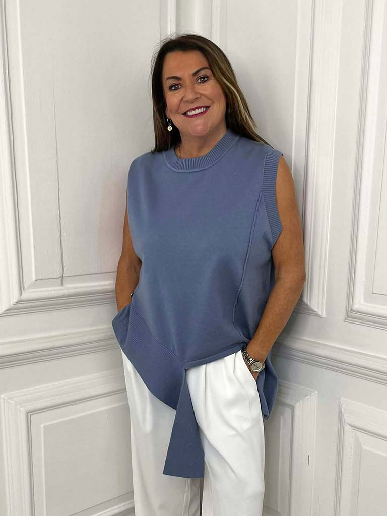 Malissa J Jigsaw Tank Knit - Denim