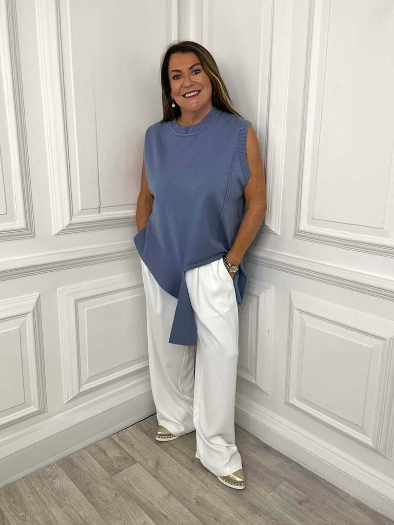 Malissa J Jigsaw Tank Knit - Denim