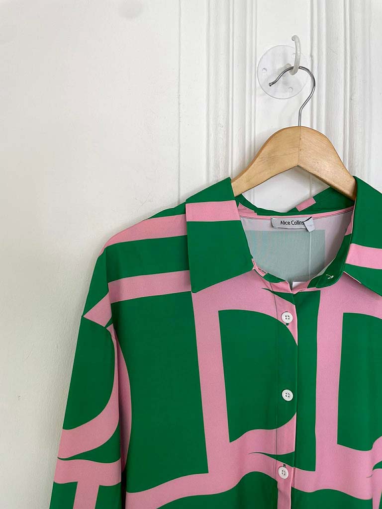 Agata Geometric Shirt Dress - Clover & Candyfloss