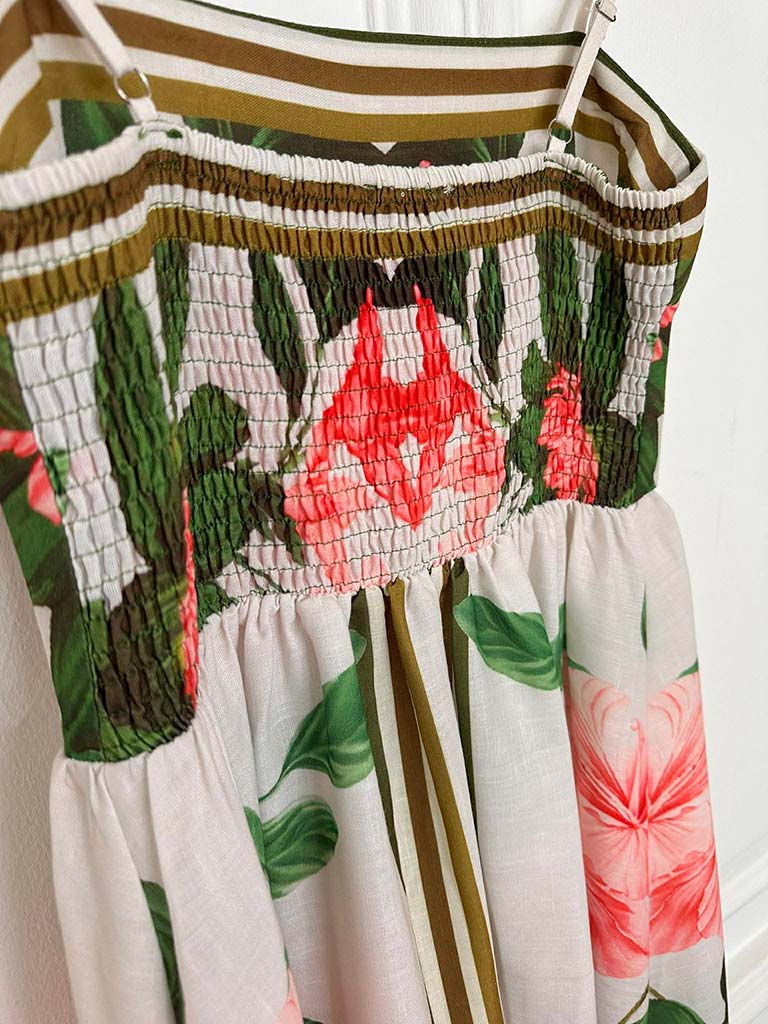 Parrot & Hibiscus Maxi Dress