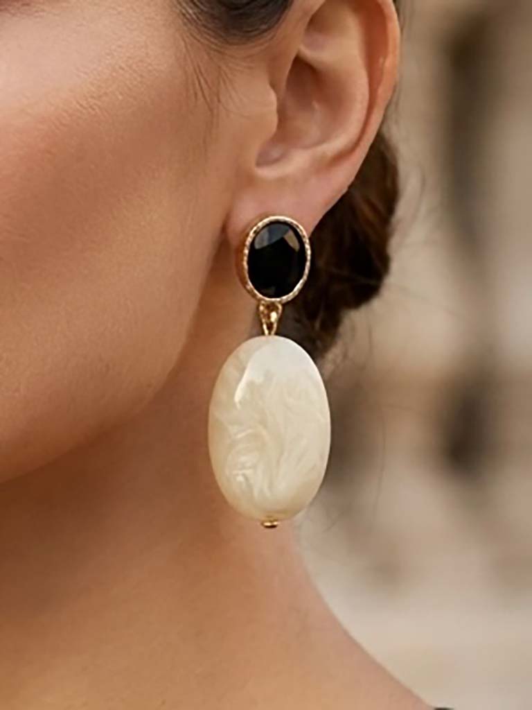 Envy Marble Pebble Drop Earrings