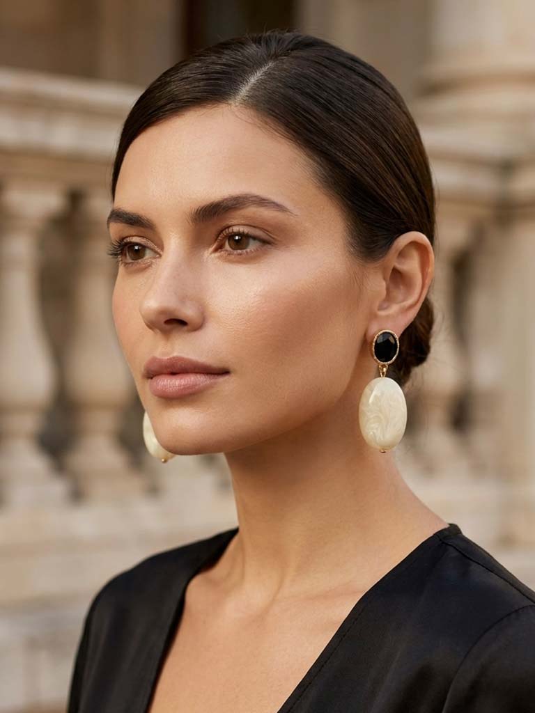 Envy Marble Pebble Drop Earrings