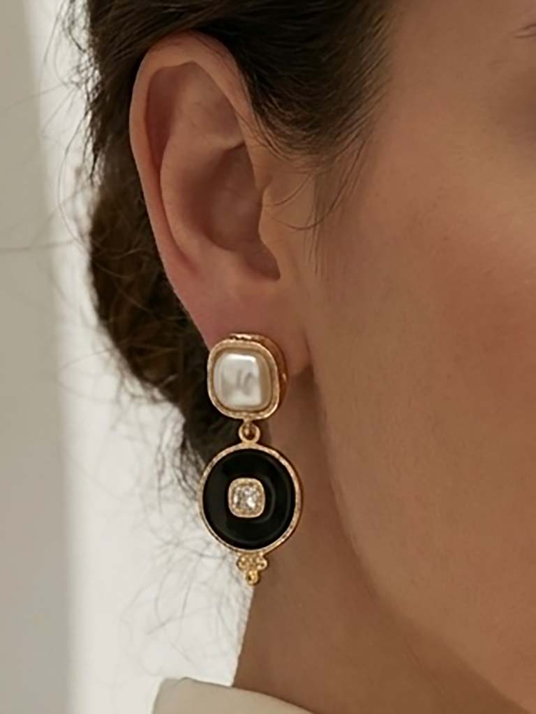 Envy Pearl Disc Drop Earrings