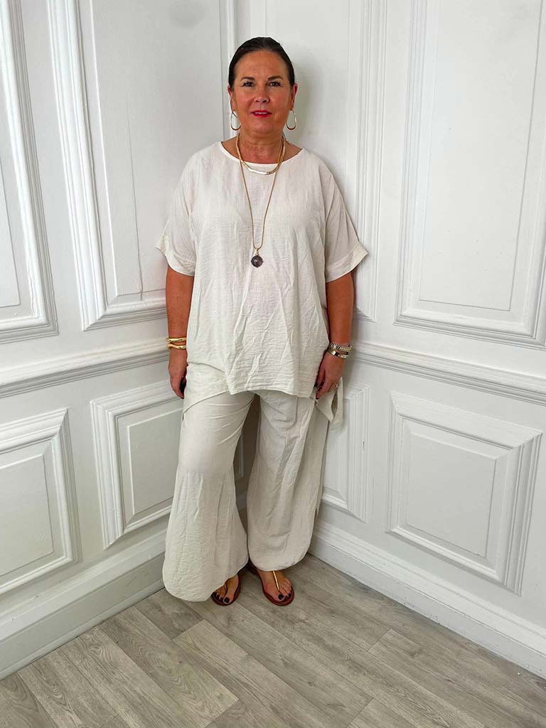 Wrap Trouser Co-ord - Stone