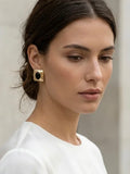 Envy Hammered Square Earrings - Gold