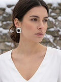 Envy Hammered Square Earrings - Silver
