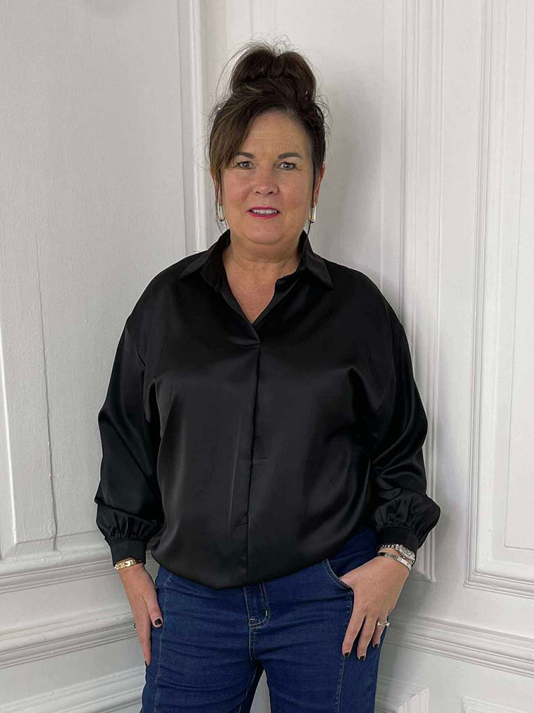 Fascino Silk Feel Blouse - Black